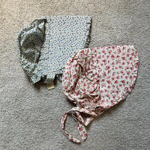 New Floral Bonnets with Ties (comes with both)